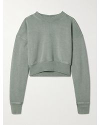 SLVRLAKE Denim - Cropped Cotton-Jersey Sweatshirt - Lyst