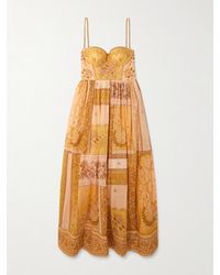 Zimmermann - Lucky Midikleid Aus Baumwoll-Voile Mit Bandana-Print - Lyst