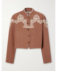 Alix Of Bohemia - Clarke Clove Spur Cropped Appliquéd Cotton-Poplin Jacket - Lyst