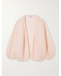 TOTEME - Open-Knit Mohair-Blend Cardigan - Lyst