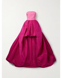 Carolina Herrera - Strapless Two-Tone Silk-Faille Gown - Lyst