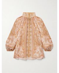Zimmermann - Acacia Printed Ramie-Voile Blouse - Lyst