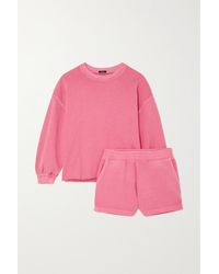Rails Baumwolle Set Aus Sweatshirt Und Shorts Aus Baumwoll-jersey in Pink Damen Bekleidung Nachtwäsche 