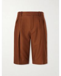Saint Laurent - Pleated Cashmere Shorts - Lyst