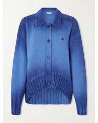 The Attico - Asymmetric Embroidered Dégradé Wool And Cashmere-Blend Cardigan - Lyst