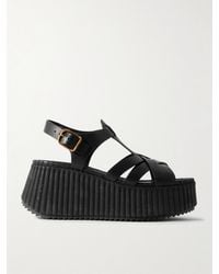 Chloé - Nama Leather Platform Sandals - Lyst
