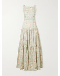 Agua Bendita - Abeja Playa Printed Linen Maxi Dress - Lyst