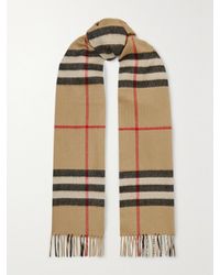 Burberry - Net Sustain Fringed Checked Cashmere Scarf - Lyst