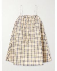 BERNADETTE - Checked Seersucker Mini Dress - Lyst