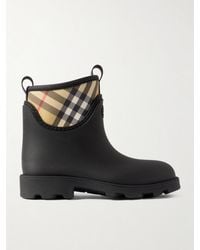 Burberry - Bottines En Caoutchouc Et En Nylon À Carreaux - Lyst