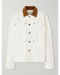 KHAITE - Wyatt Corduroy-Trimmed Denim Jacket - Lyst