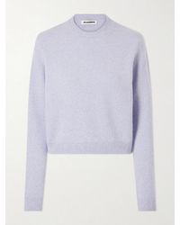 Jil Sander - Cropped Wool And Cashmere-Blend Sweater - Lyst