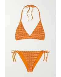 Fendi Stretch-jacquard Halterneck Bikini - Orange