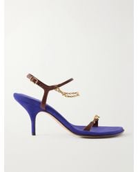 Chloé - Zia Chain-Embellished Leather Sandals - Lyst