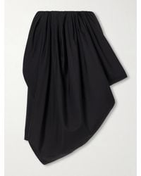 Chloé - Asymmetric Draped Cotton-Poplin Skirt - Lyst