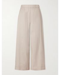 Max Mara - Beachwear Pece Cotton-Blend Wide-Leg Pants - Lyst