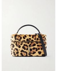 Saint Laurent - Gaby Vanity Leather-Trimmed Leopard-Print Calf Hair Shoulder Bag - Lyst