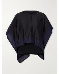 Sacai - Layered Cotton-Trimmed Satin Blouse - Lyst
