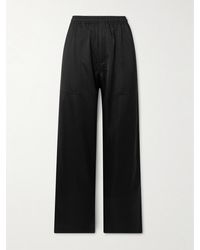 パンツ BODE Black Viscose Mathilde Wide-Leg BODE Mathilde embroidered twill wide-leg pants | NET-A-PORTER
