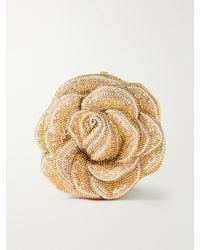 Judith Leiber - Golden Rose Crystal-Embellished-Tone Clutch - Lyst