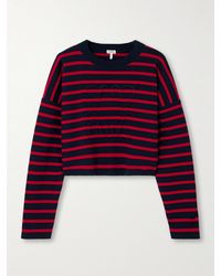 Loewe - Cropped Oversized Striped Jacquard-Knit Wool-Blend Sweater - Lyst
