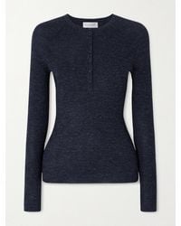 Gabriela Hearst - Anges Ribbed Cashmere, Silk And Hemp-Blend Henley Top - Lyst