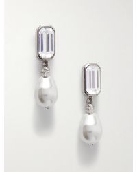 McQueen - Skull-Tone, Crystal And Faux Pearl Earrings - Lyst