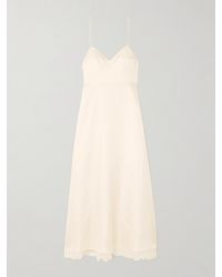 Rohe - Tie-Back Lace-Trimmed Silk Maxi Dress - Lyst