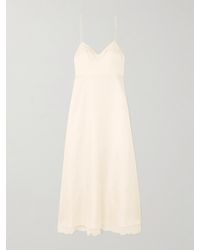 Rohe - Tie-Back Lace-Trimmed Silk Maxi Dress - Lyst