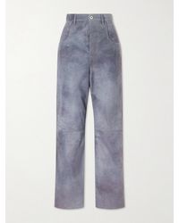 Bottega Veneta - Suede Straight-Leg Pants - Lyst