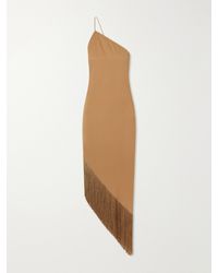 ‎Taller Marmo - Antelope Fringed Crepe-Cady Midi Dress - Lyst