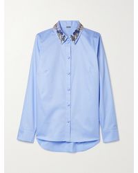 Adam Lippes - Embellished Cotton-Poplin Shirt - Lyst