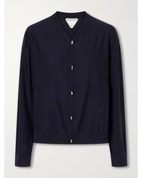 Bottega Veneta - Logo-Embroidered Wool Cardigan - Lyst