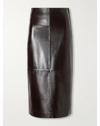 Arma - Meeka Paneled Full-Grain Leather Midi Skirt - Lyst