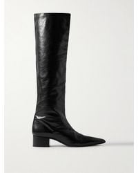 KHAITE - Andee Crinkled-Leather Knee Boots - Lyst