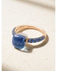 Pomellato - Nudo Classic Rhodium-Plated 18-Karat Rose And Multi-Stone Ring - Lyst