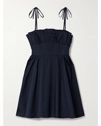 Kika Vargas - Mia Ruffled Cotton-Blend Poplin Mini Dress - Lyst