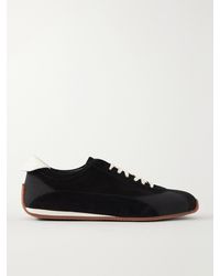 Neous - Berenices Leather-Trimmed Suede And Canvas Sneakers - Lyst