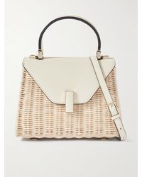 Valextra - Iside Mini Tote Aus Rattan Mit Lederbesatz - Lyst