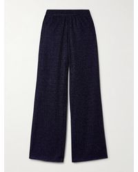 Oséree - Lumière Metallic Stretch-Knit Wide-Leg Pants - Lyst