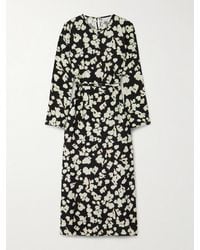 Proenza Schouler - Waverly Floral-Print Belted Jersey Maxi Dress - Lyst