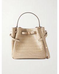 Tory Burch - Croc-Effect Logo-Embellished Leather Shoulder Bag - Lyst