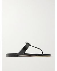 Manolo Blahnik - Mionasan Embellished Leather Thong Sandals - Lyst