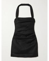 SIR. - Noemi Ruched Linen Halterneck Mini Dress - Lyst