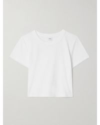 Leset - Kelly Cropped Ribbed Stretch-Cotton Jersey T-Shirt - Lyst