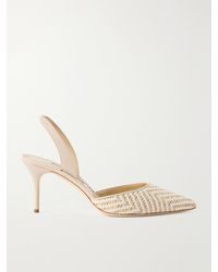 Manolo Blahnik - Carolyne 70 Raffia Slingback Pumps - Lyst