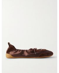 Chloé - Kick Suede-Trimmed Satin Sneakers - Lyst