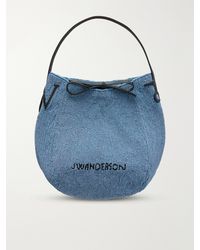 JW Anderson - Bead-Embellished Leather-Trimmed Canvas Tote - Lyst