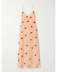 Ulla Johnson - Eve Midikleid Aus Seidenchiffon Mit Verzierungen - Lyst