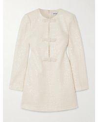Self-Portrait - Embellished Sequined Bouclé-Tweed Mini Dress - Lyst
